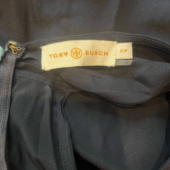 Tory Burch Campania Navy Blue Silk 
Cropped Wide Leg Jumpsuit XS - Picture 10 of 12